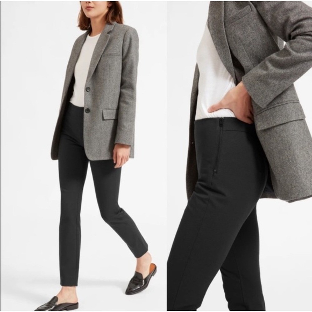 Everlane The Side Zip Stretch‎ Cotton Pants Black Slim Tapered Size 10